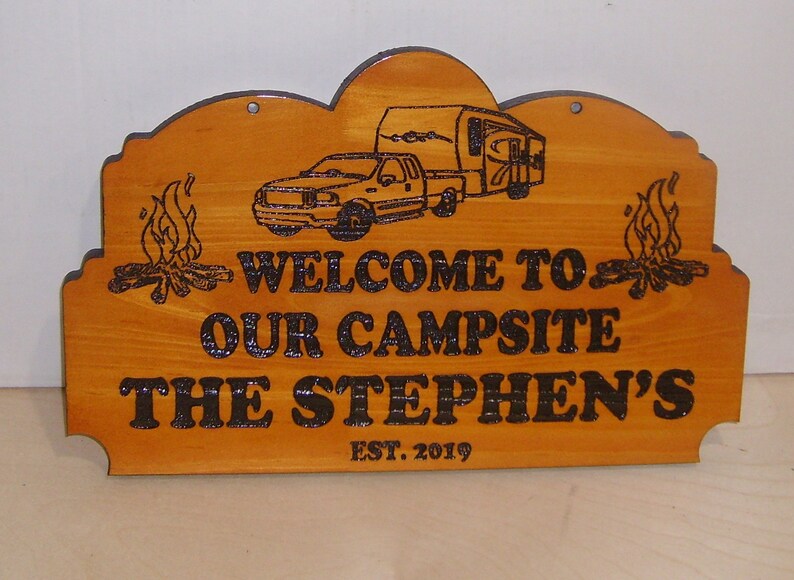 Personalized Wood Sign Camp Camper RV Family Name Any Text Etsy