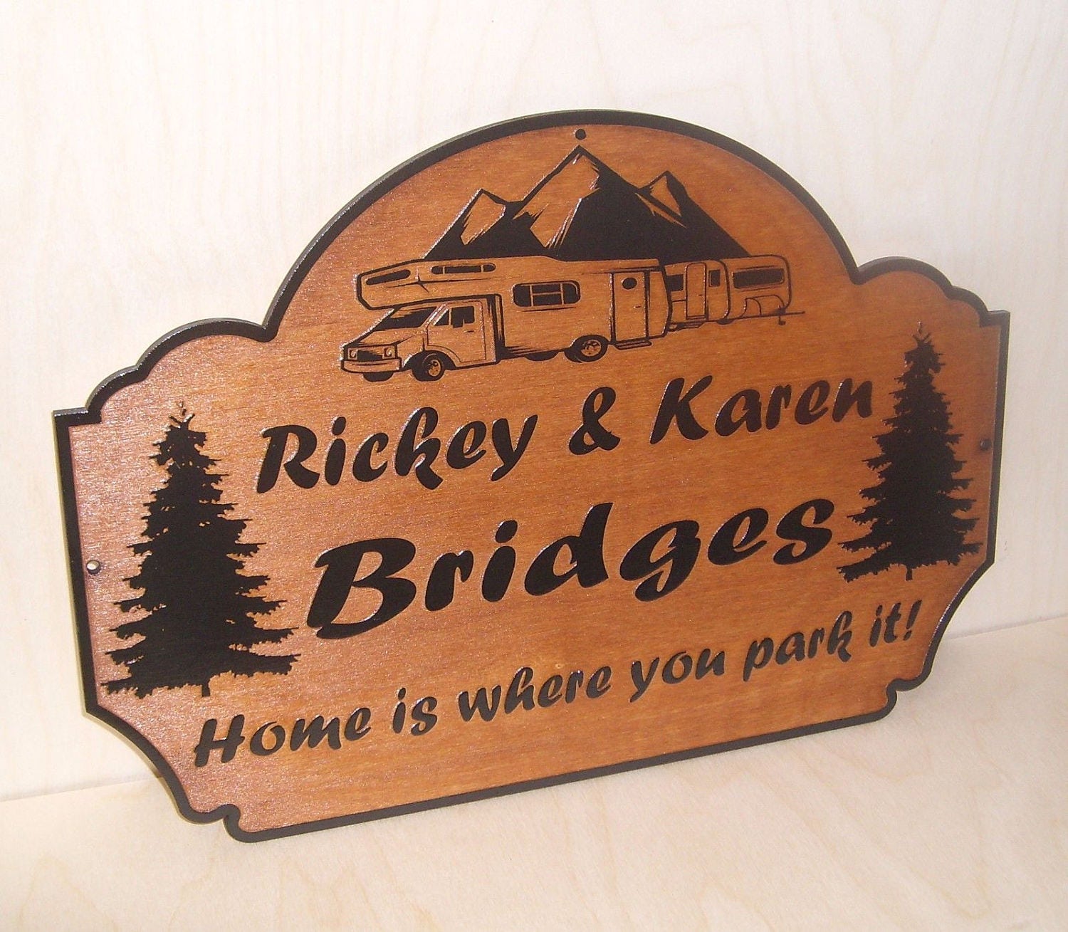 Signatures With Letters Rv Personalized Family Name Any Text Wood Sign Camp Camper RV Laser ...