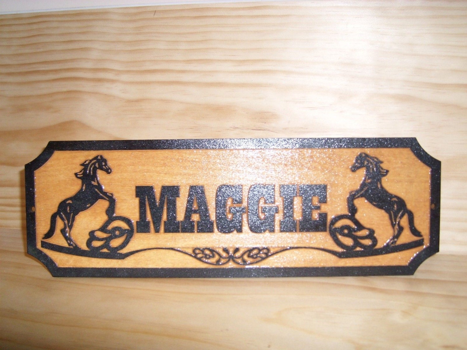 Personalized,CUSTOM Wooden Horse Stall Name Sign.Birch.Laser ENGRAVED.GIFT.