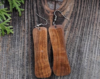 Black Walnut Wood Earrings by One Earth Exchange