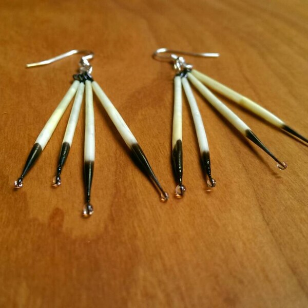 Native American Indian Porcupine Quill Earrings by One Earth Exchange