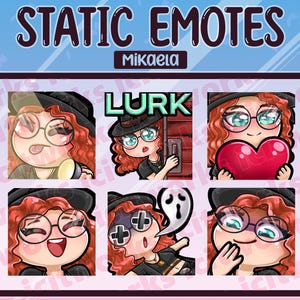 Mikaela Reid Chibi Cute Twitch Wtich Goth Emotes Set of 6 Survivor Main DBD Dead By Daylight Discord
