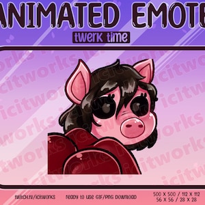 The Pig Animated Twerk Dancing Booty Shake Dance Funny Discord Server Emote GIF DBD