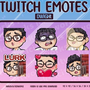 Dwight Fairfield Chibi Cute Twitch Emotes Set di 6 DBD Dead By Daylight