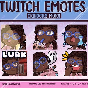 Claudette Morel Chibi Cute Twitch Emotes Set of 6 Survivor Main DBD Dead By Daylight Discord