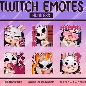 Huntress Chibi Cute Twitch Emotes Set DBD Dead By Daylight Killer Main