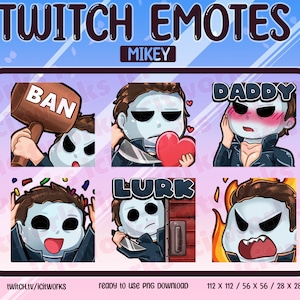 Michael Myers The Shape Chibi Cute Twitch Emotes Set von 6 DBD