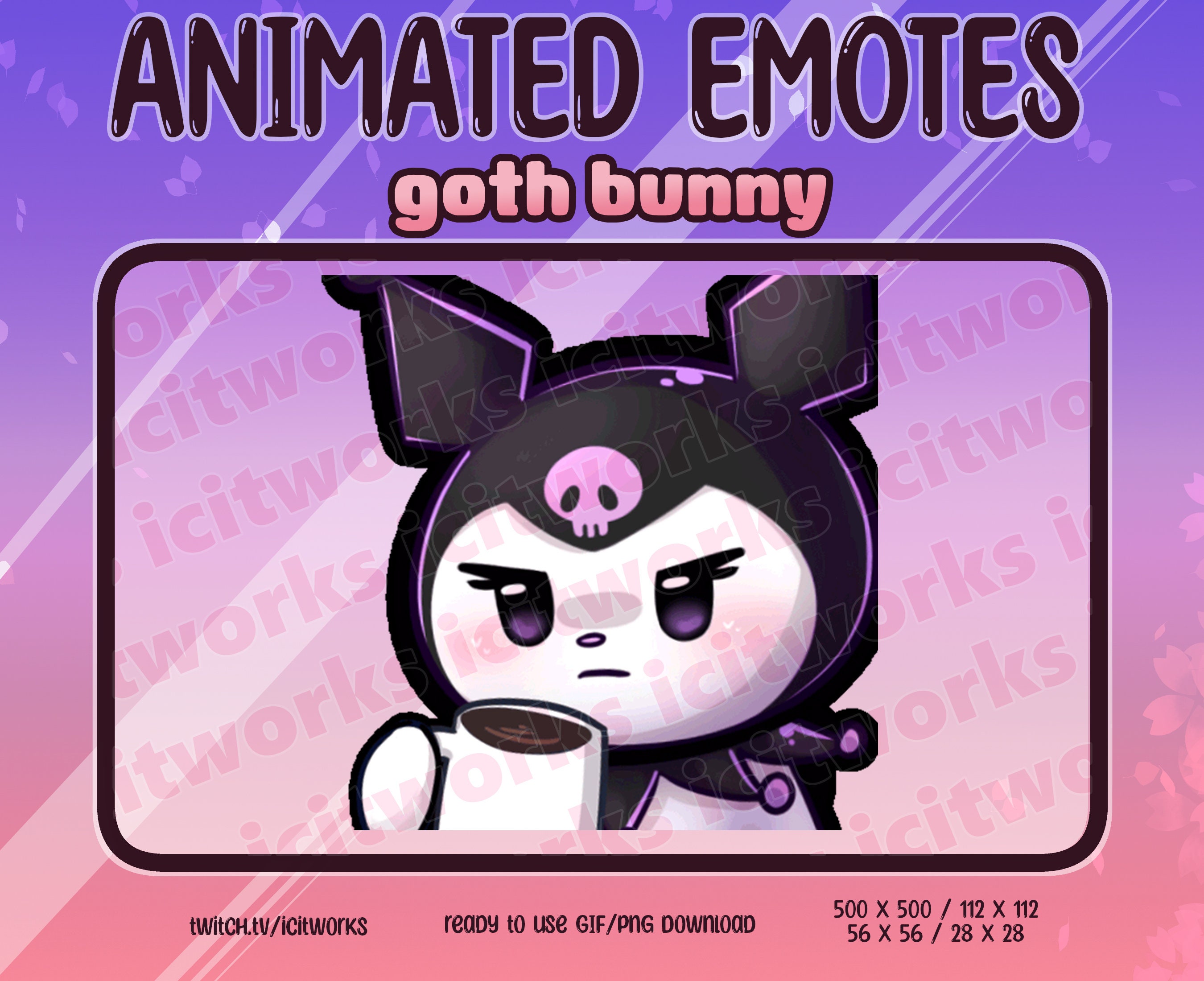 Coffee Sip Animated Emote Discord Twitch Drinking Drink Emoji Gothic ...