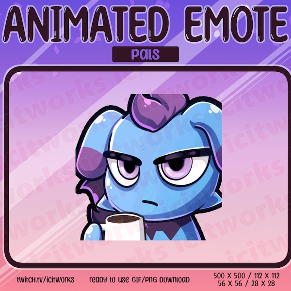Depresso Palworld ANIMATED Emote Coffee Caffeine Drink Cute Chibi Depressed Emoji Twitch Kick Discord Emoticon gif png Monster Animal