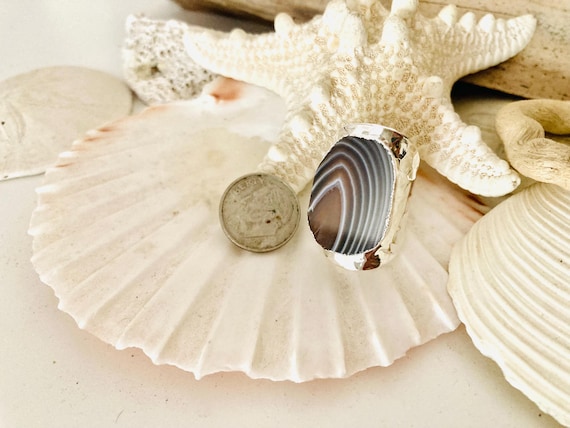 Botswana Agate Sterling Silver Ring - image 4