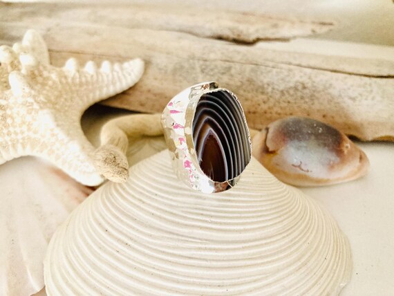 Botswana Agate Sterling Silver Ring - image 3