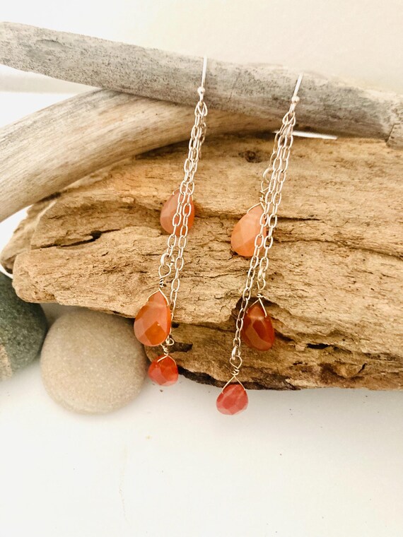 Sterling Silver Carnelian Earrings View 2