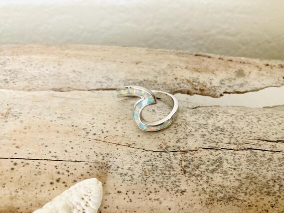 Opal Sterling Silver Wave Ring - image 3