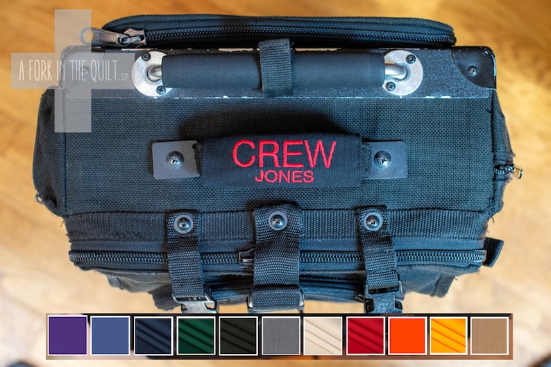 Crew Luggage Handle Wrap Stitched Personalized Custom Monogrammed for Airline Pilot, Flight Attendant, Cabin Crew Crew Tag / ID image 1