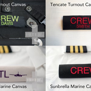 Crew Luggage Handle Wrap Stitched Personalized Custom Monogrammed for Airline Pilot, Flight Attendant, Cabin Crew Crew Tag / ID image 4