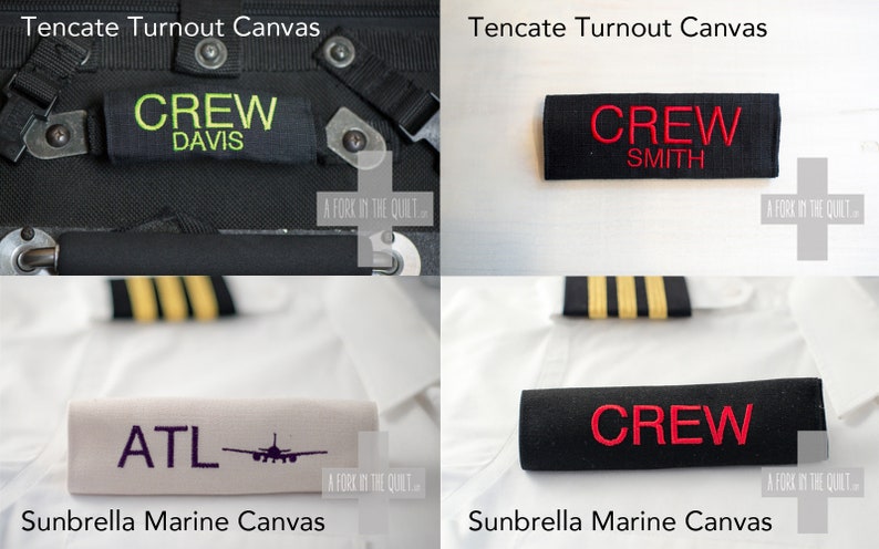 Crew Luggage Handle Wrap Stitched Personalized Custom Monogrammed for Airline Pilot, Flight Attendant, Cabin Crew Crew Tag / ID image 4