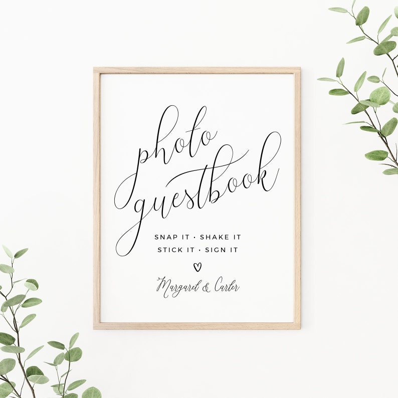 Photo Guestbook Sign Wedding Photo Guest Book Sign Template Etsy