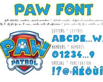 Paw Patrol font - real ttf file compatible PC and Mac - instant download
