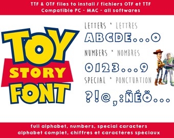 Toy Story font - real ttf to install compatible PC and Mac - instant download