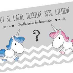 Unicorn scratch ticket to announce the gender of your baby image 1