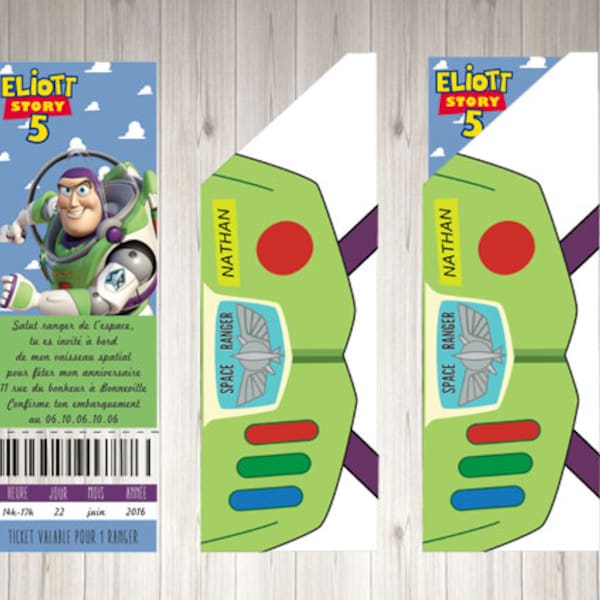 Invitation Toy Story et son enveloppe en téléchargement immédiat