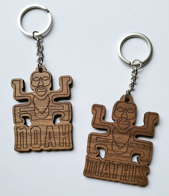 Koh Lanta Wooden Totem Key Ring With Personalized First Name Etsy