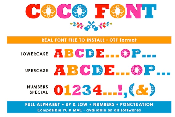Coco otf font in instant download Il_570xn