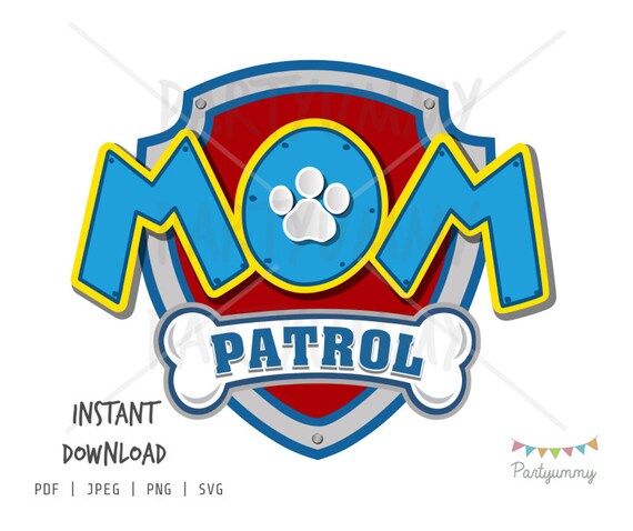 logo paw patrol mum to print and cut 11 x 8 high