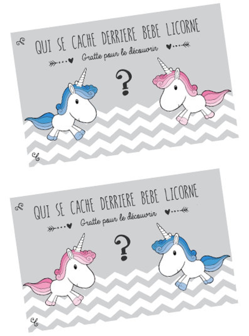 Unicorn scratch ticket to announce the gender of your baby image 4