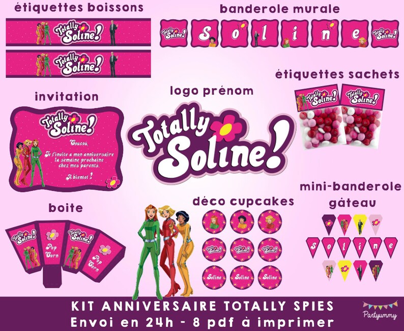 Kit anniversaire Totally Spies complet personnalisé avec - Etsy France