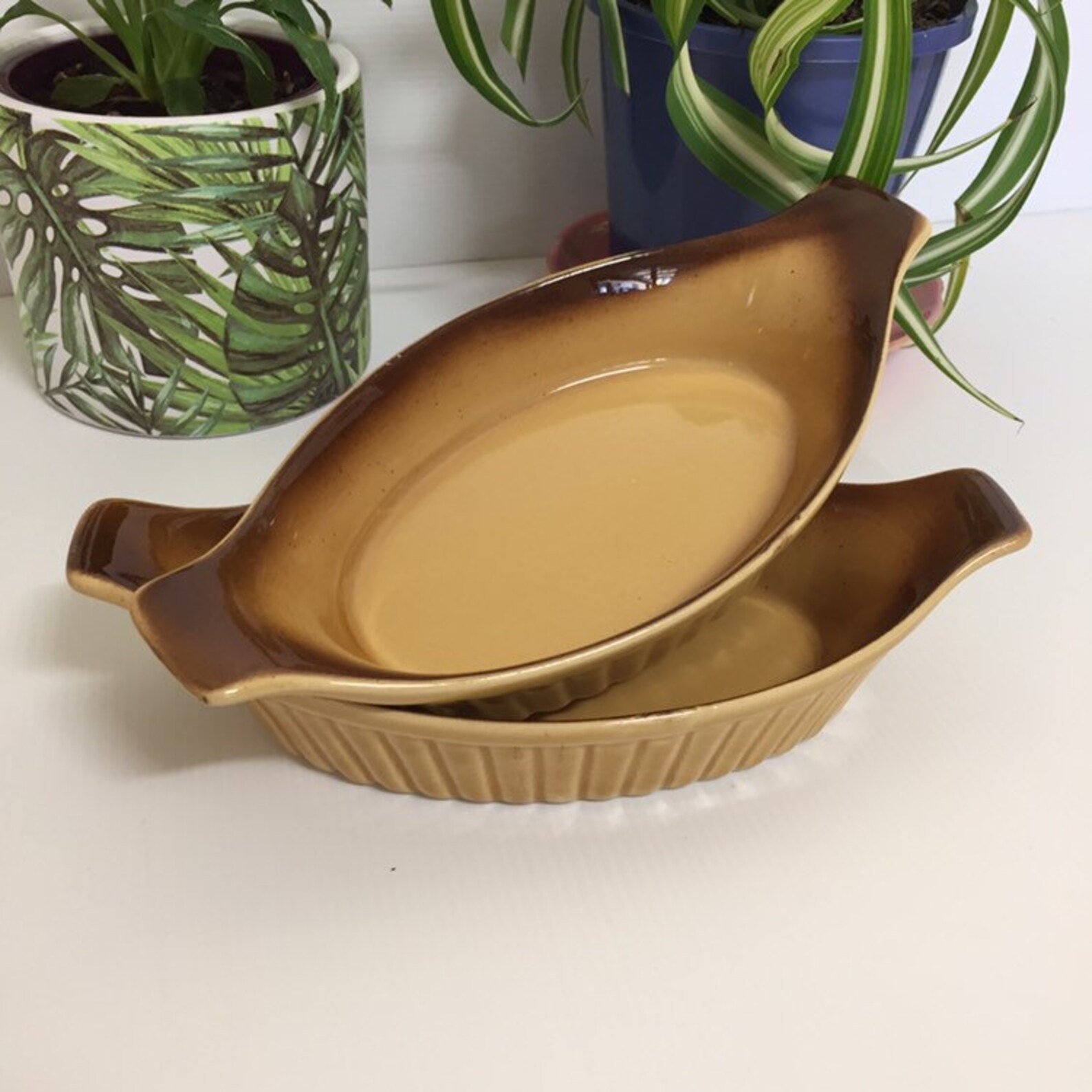 Two Retro Oven Proof Ramekins Made in Japan Individual Etsy