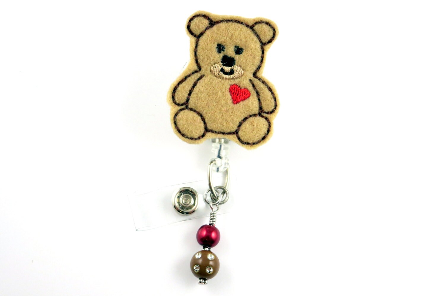 Cuddly Teddy Bear Retractable ID Badge HolderName Badge Etsy