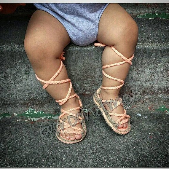 baby tie up sandals