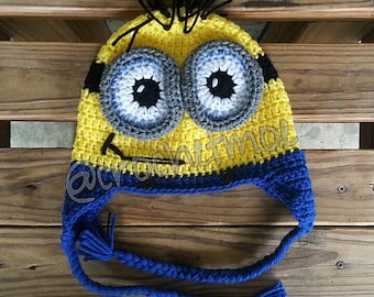 Crochet Minion Inspired Beanie Hat 