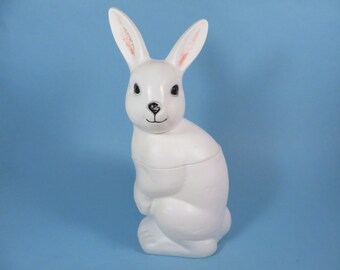 Set of Three Vintage Plastic Bunny Candy Holders Easter Unlimited Inc.