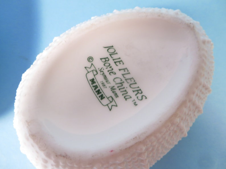 Mann Bone China Easter Egg Covered Dish Vintage Ceramic Rose Covered Egg