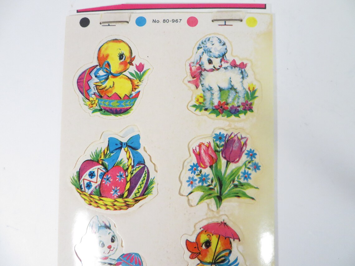 Vintage Dennison Easter Seals 42 Dennison Easter Stickers Etsy