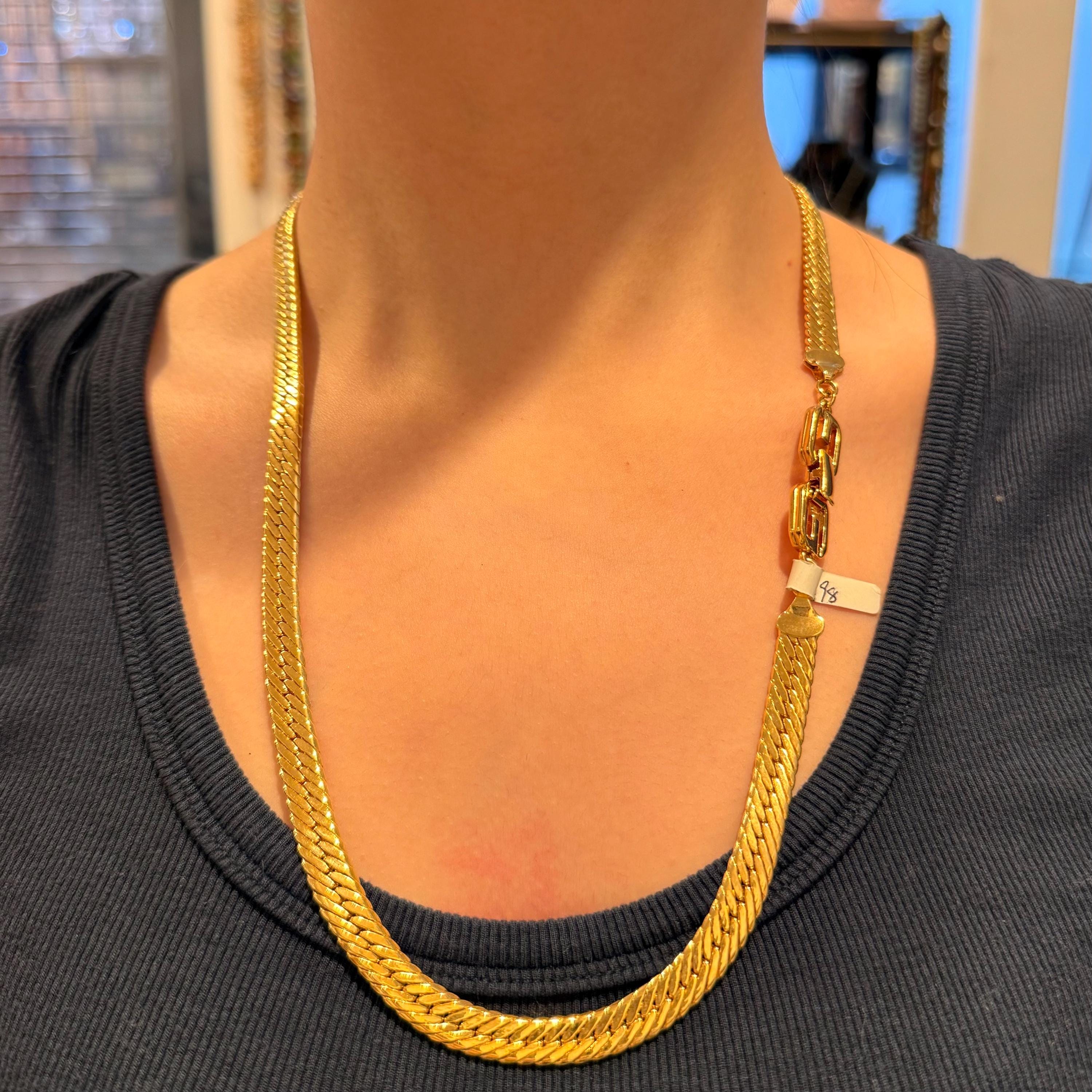 ★VINTAGE HOLLYWOOD★ Diagonal Snake Chain Necklace il_1080xN.3993446129_hvvd.jpg