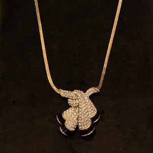 Vintage Attwood Sawyer signed gold-plated ribbon shape pendant necklace