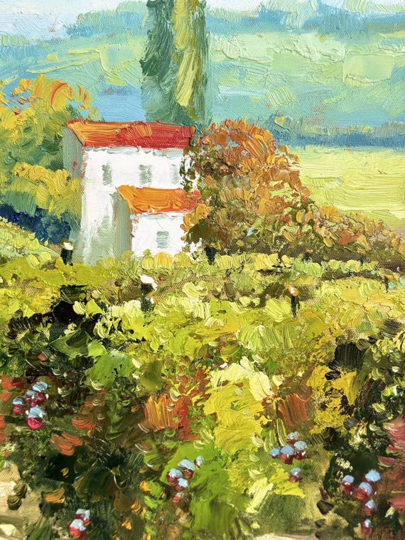 Tuscany Village – A 20th-century Oil Painting on Canvas - Etsy