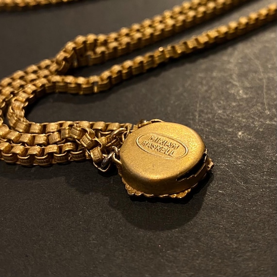 Vintage Miriam Haskell Gold-plated Flower Pendant Necklace