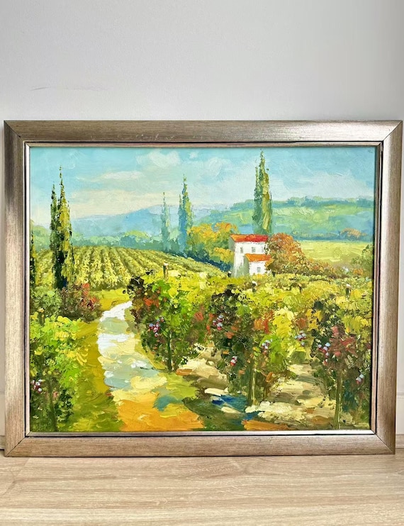Tuscany Village – A 20th-century Oil Painting on Canvas - Etsy