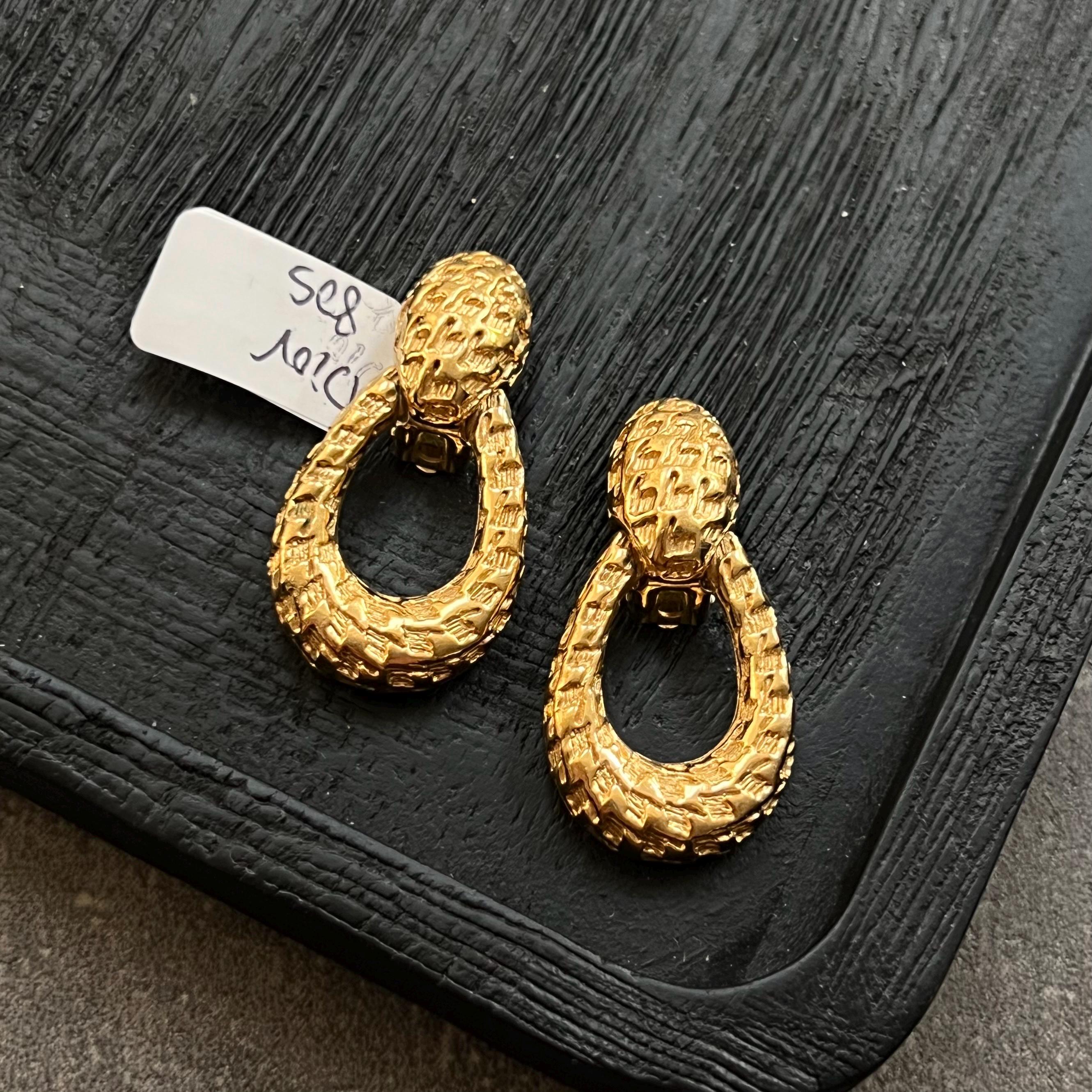 Vintage Christian Dior Signed Gold-plated Textured Door-knocker