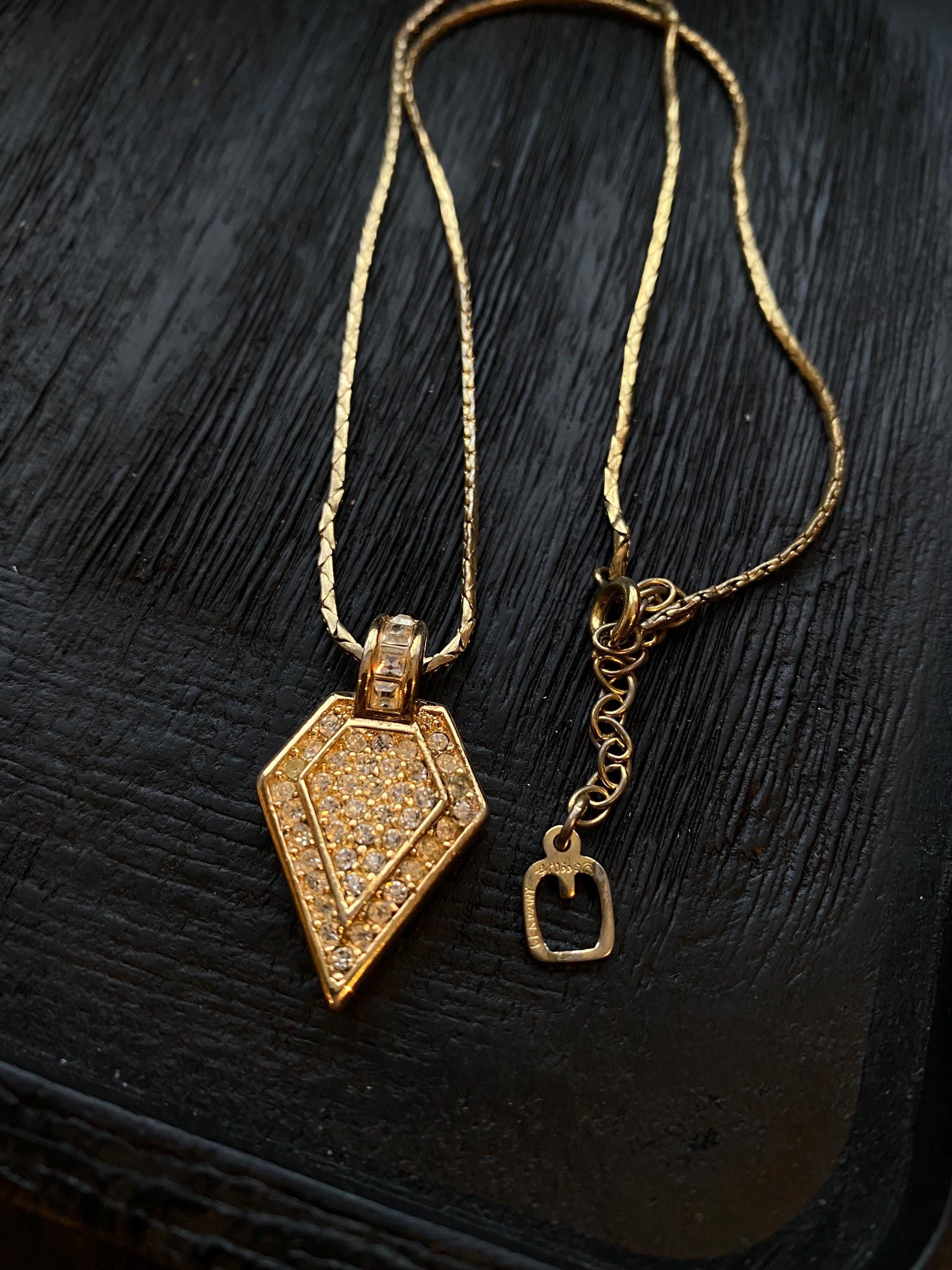 Collier Sautoir Vintage Henkel & Grossé Années 70, Métal Doré Texture Maille - Occasion