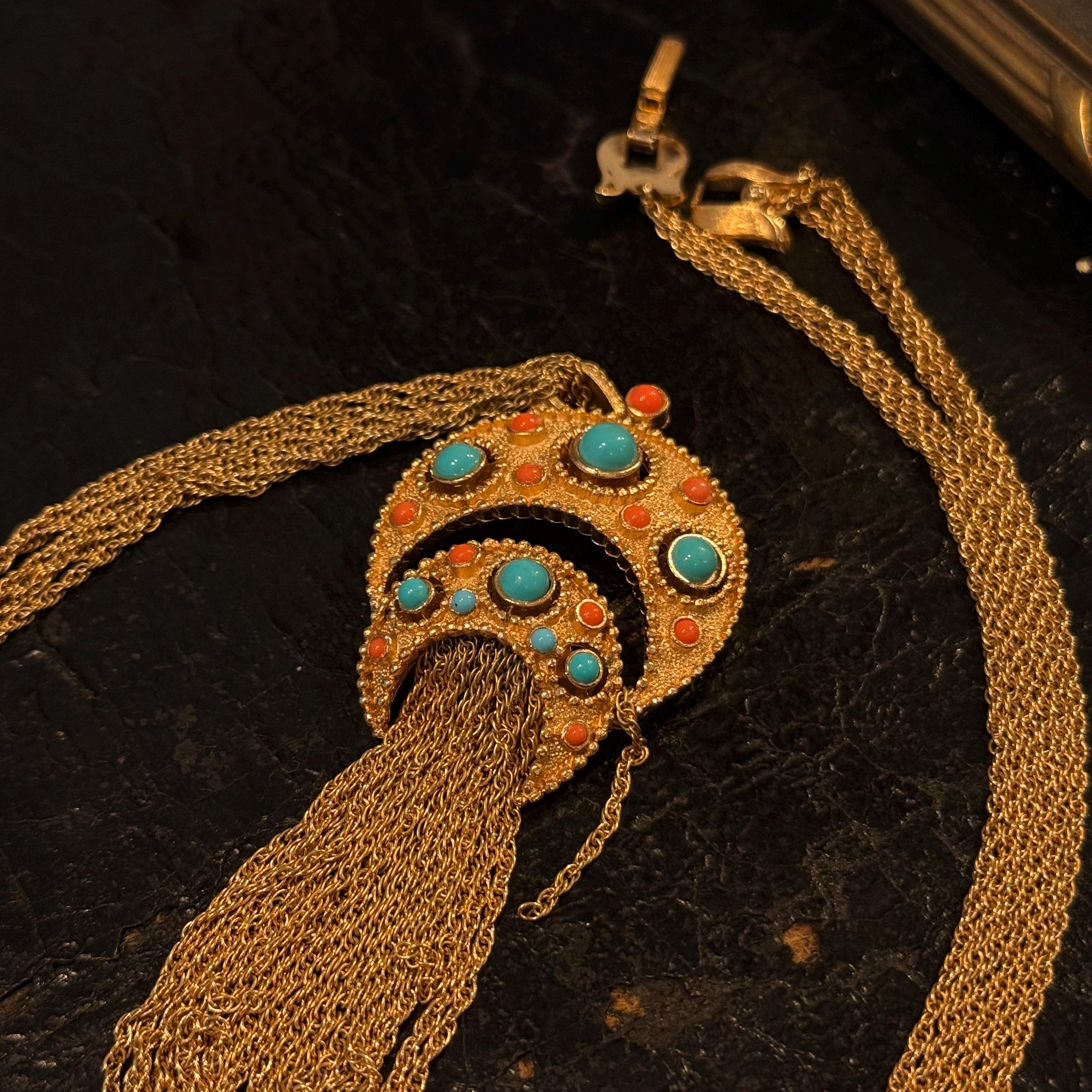 ヴィンテージ トリファリ サイン入り ターコイズオレンジ グラス