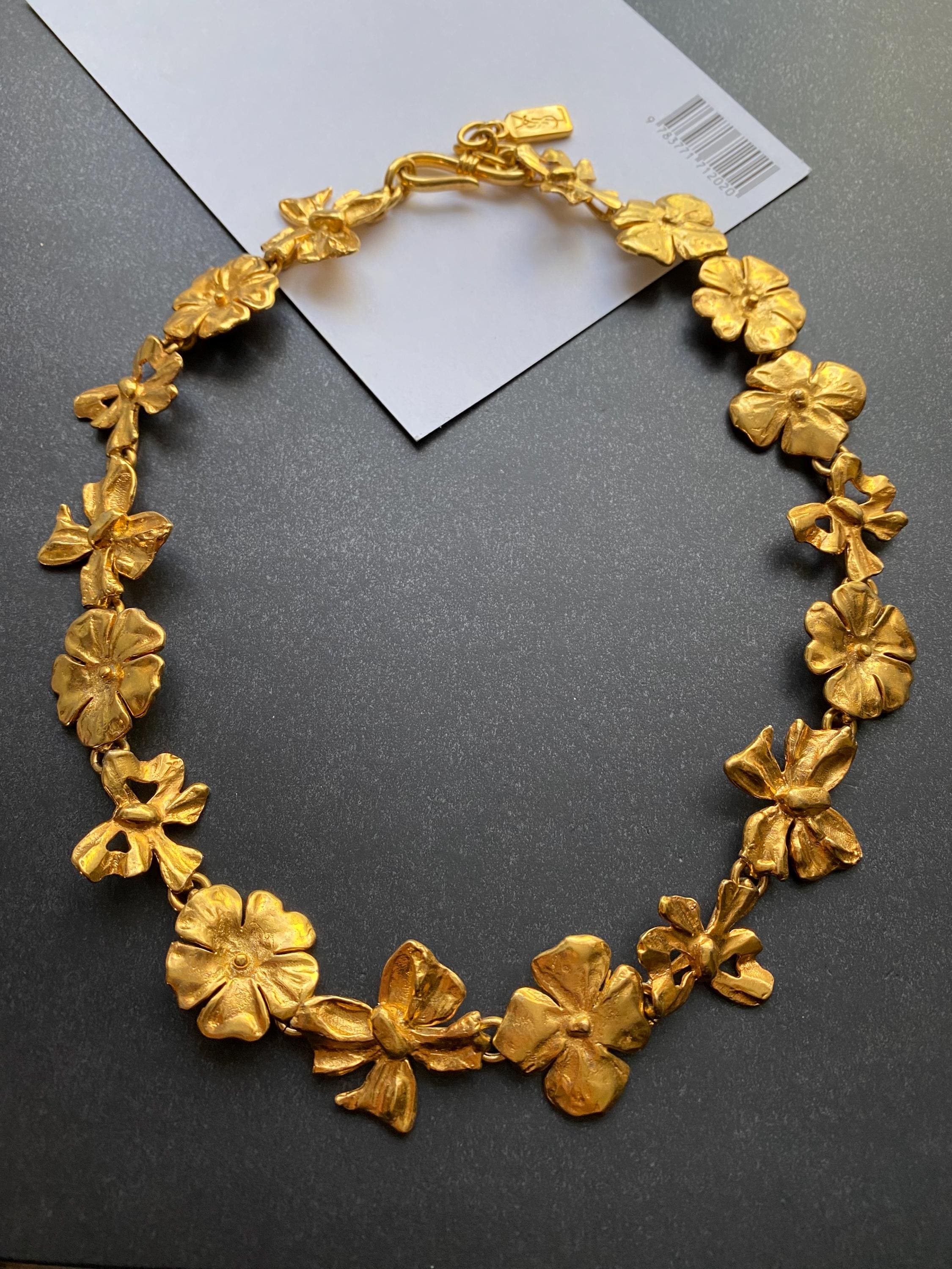 Yves Saint Laurent Gold Necklace - Etsy