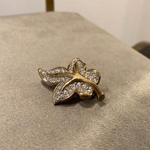 Vintage A&S Attwood Sawyer Brosche vergoldet Mini Blattform Pin 1970er Jahre