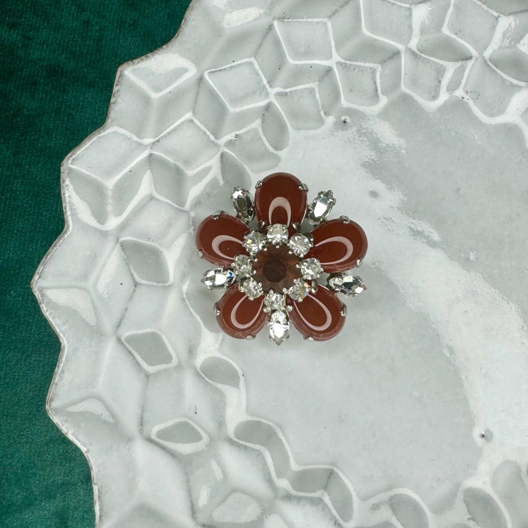 Spilla A Foglia In Argento Vintage Della Germania Ovest