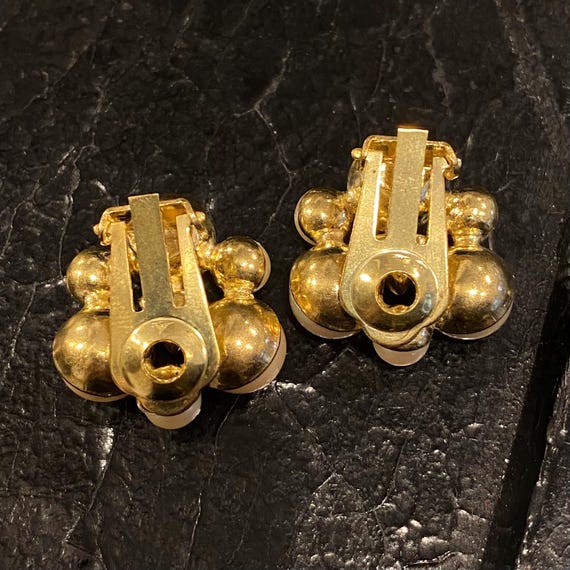 Vintage Unsigned triangular navy blue core with p… - image 2