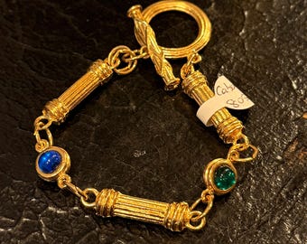 ヴィンテージ トリファリ サイン入り ターコイズオレンジ グラス